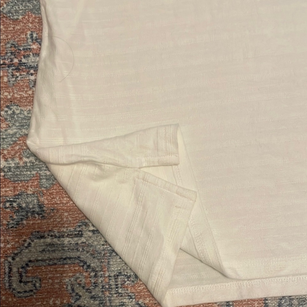 NWT: Talbots White Ribbed Fitted Short Sleeve Tee (size S) - Picture 4 of 7